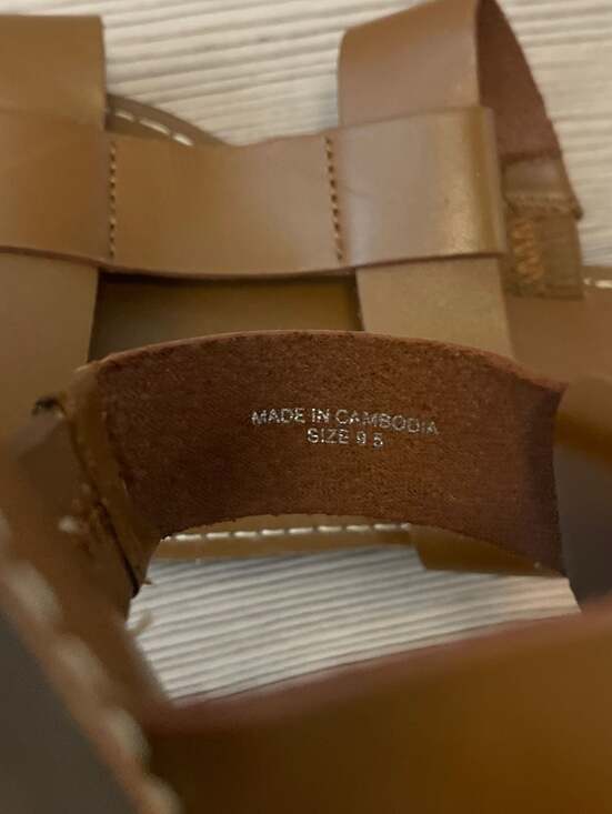 Madewell The Boardwalk H-Strap Slide Sandals in English Saddle Leather Size 9.5 - Picture 7 of 7